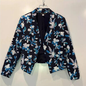 Simply Styled‎ by Sears Blue Floral Blazer Jacket Career Womens Size Large
